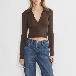 Aritzia Rich Mocha Brown long sleeve top